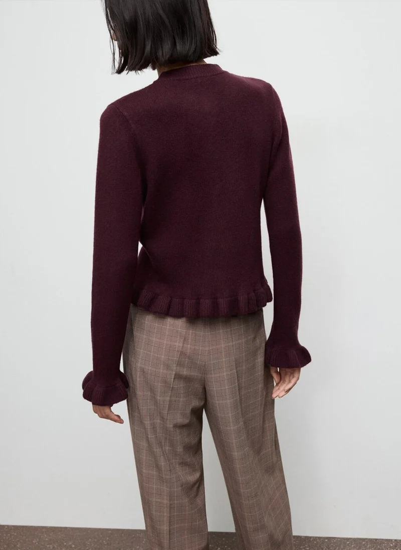 MANGO Ruffle knit cardigan