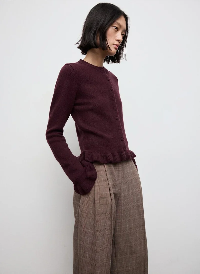 MANGO Ruffle knit cardigan