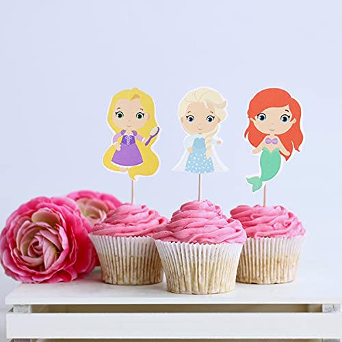 Confetti! Princess Cupcake Toppers Birthday Cake Decorations Party Supplies Decor, 20 counts - Image 2