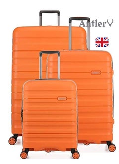 Antler 3-Piece Juno II 4-Wheel Luggage Trolley Set Orange  - Image 1