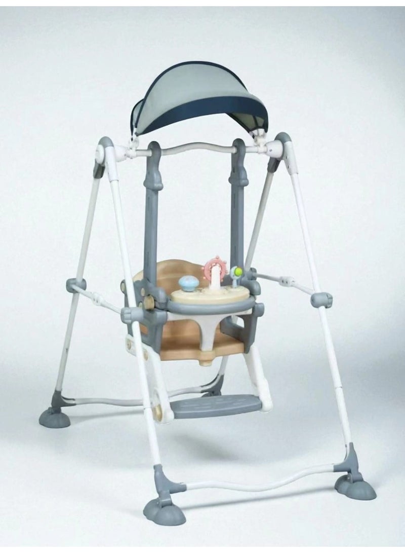 Multi-Use Baby Swing with Canopy & Interactive Play Tray – Safe and Comfortable Indoor & Outdoor Swing Chair for Kids - Image 2