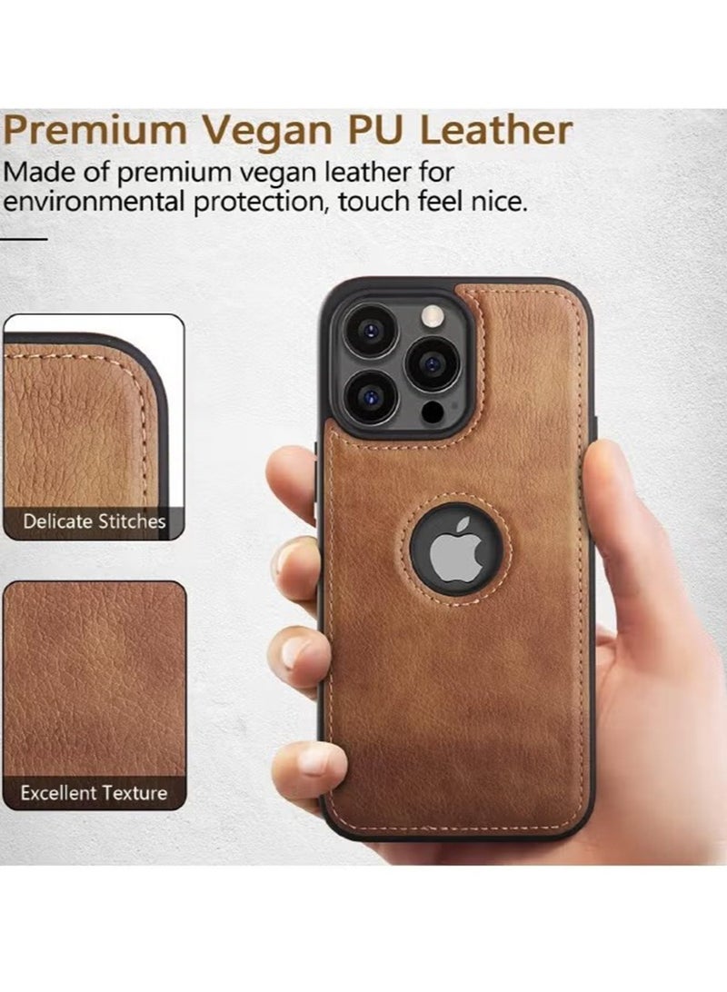 SNBFA iPhone 16 Pro Case, Vegan Leather Protective Case for iPhone 16 Pro 6.3", Luxury, Elegant and Beautiful Design Cover, Non-Slip Vintage Looking Perfect Stitching Leather Case (Brown) - Image 3