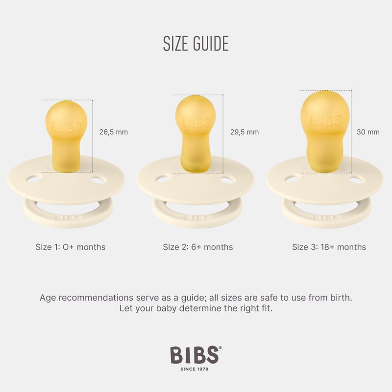 Bibs Pacifier Colour 2 Pack Latex Size 1 Dark Oak/Blush - Image 2