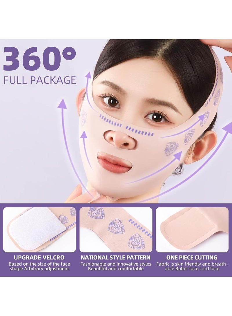 Goolsky 1pc Face Lifting Strap, Double Chin Reducer, Chin Up Mask Face Lifting Belt, V Face Lifting Beauty Strap Lifts Sagging For Women, Elastic And Breathable  - Image 5