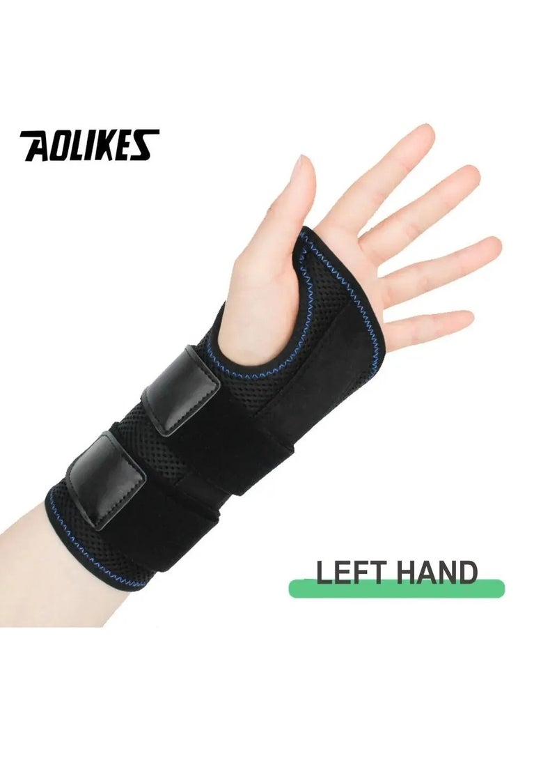 AOLIKES Wrist Brace, Carpal Tunnel Wrist Strap, Adjustable Arm Compression Pain Relief Wrist Support Brace For Tendonitis, Arrthritis, Injuries, Wrist Pain, Sprains, (Left Hand Medium Size, Pack Of 2pcs) - Image 1
