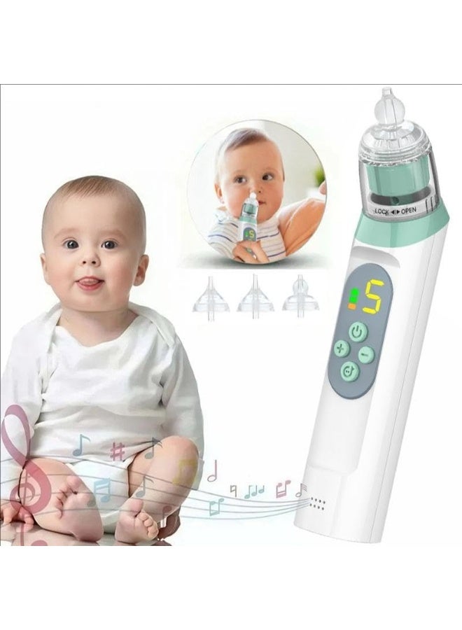 GQ Electric Nasal Aspirator for Baby – Waterproof Nose Cleaner with 3 Silicone Tips, 5 Suction Modes, Soothing Music & Light Function - Image 4
