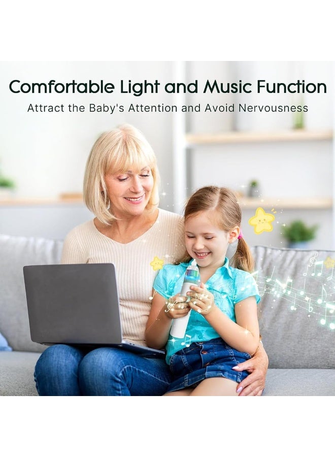 GQ Electric Nasal Aspirator for Baby – Waterproof Nose Cleaner with 3 Silicone Tips, 5 Suction Modes, Soothing Music & Light Function - Image 3