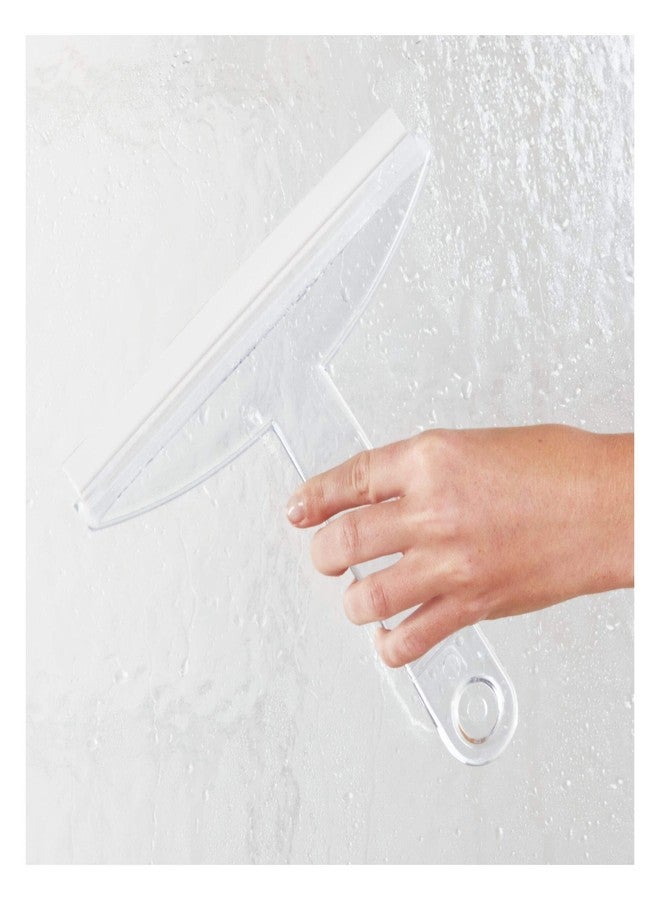 InterDesign 8" Clear Plastic Suction Squeegee Shower Window Cleaner - Image 5