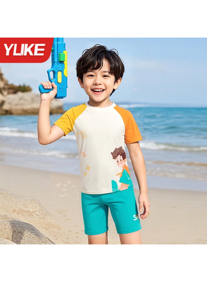 Children's Swimsuit Boy Split Sun Protection Swimsuit  New Boy Baby Kids Professional Quick-drying Swimming Equipment