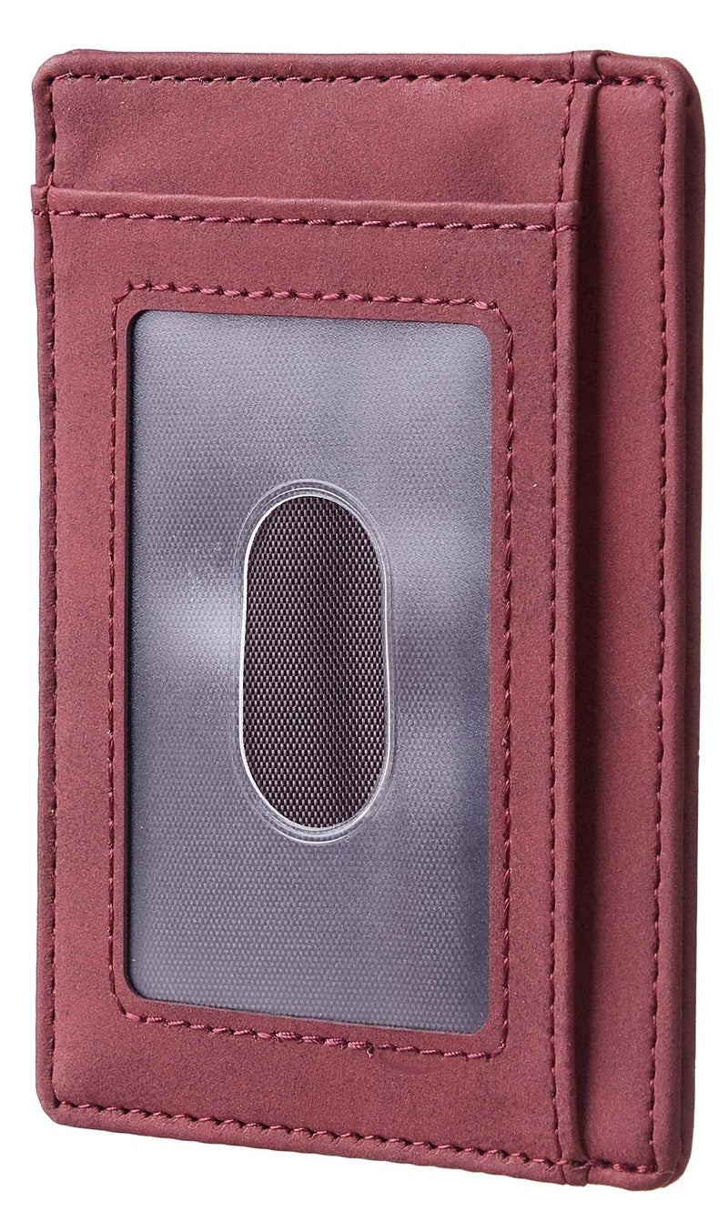 Travelambo Slim Wallet Front Pocket Minimalist Leather RFID Blocking Medium Size - Image 3