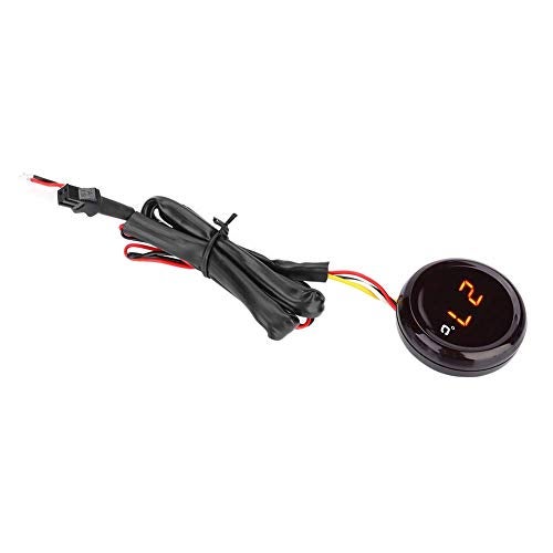 KIMISS 12V HD LCD Digital Thermometer Water Temperature Meter Gauge Kit for for Motorcycle, Racing, Scooter (Red Light) - Image 1