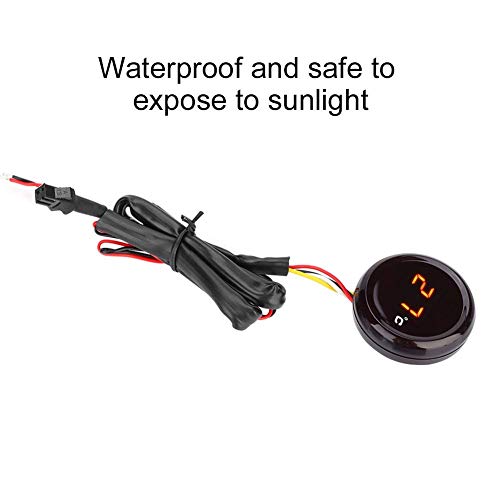 KIMISS 12V HD LCD Digital Thermometer Water Temperature Meter Gauge Kit for for Motorcycle, Racing, Scooter (Red Light) - Image 2