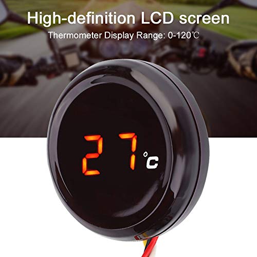 KIMISS 12V HD LCD Digital Thermometer Water Temperature Meter Gauge Kit for for Motorcycle, Racing, Scooter (Red Light) - Image 3