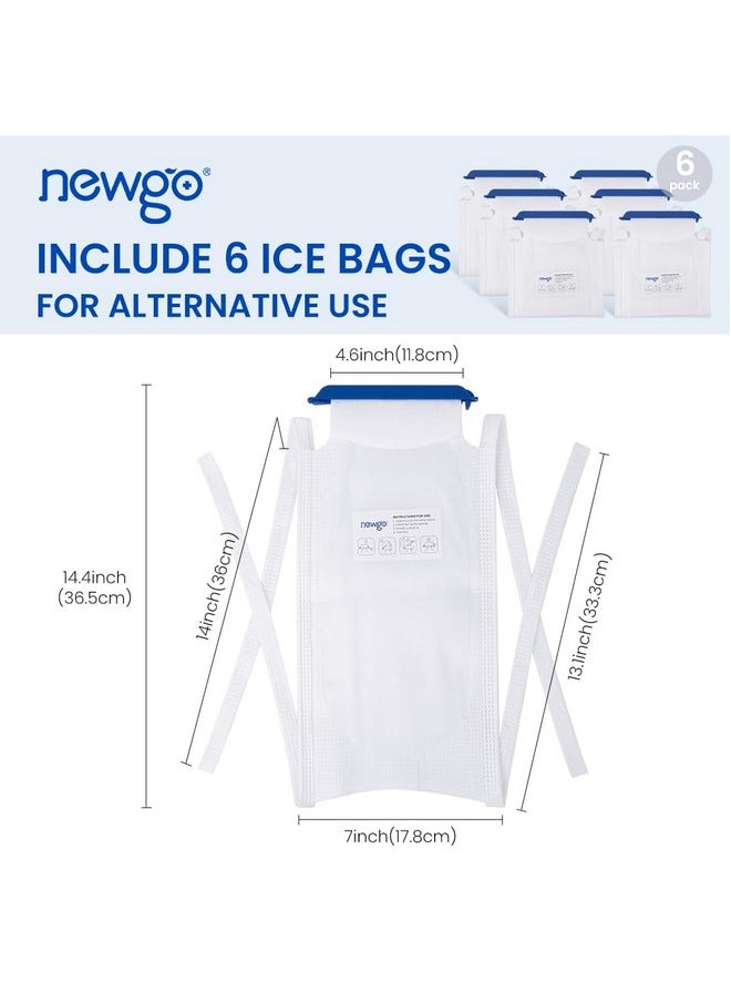 NEWGO - NEWGO Refillable Ice Bags with Clamp Closure [Pack of 6] Large 7 X 4.6, Reusable Easy Filling Hospital Ice pack with Soft Outer Covering and Leak Resistant Inner Layer - Image 1