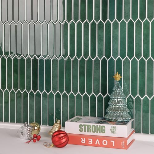 WalDecoo 10-Sheet Peel and Stick Backsplash Tile, Self-Adhesive Green Long Hexagon Wall Tiles, Stick on Backsplash for Kitchen, Bathroom, Fireplace, RV, Thicker Design(12"×12"). - Image 2