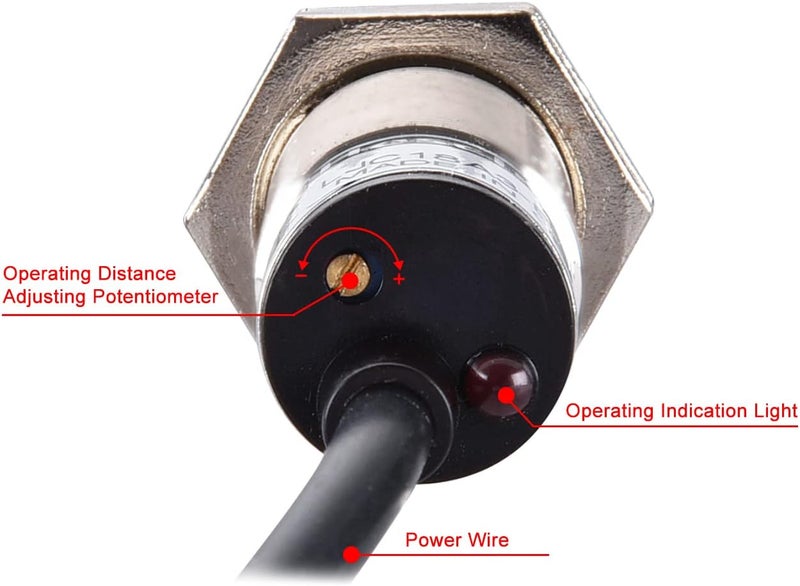 Heschen M18 Capacitive Proximity Sensor Switch Non-Shield Type LJC18A3-B-Z/AX Detection 10mm 10-30VDC 200mA NPN Normally Closed(NC) 3 Wires - Image 4