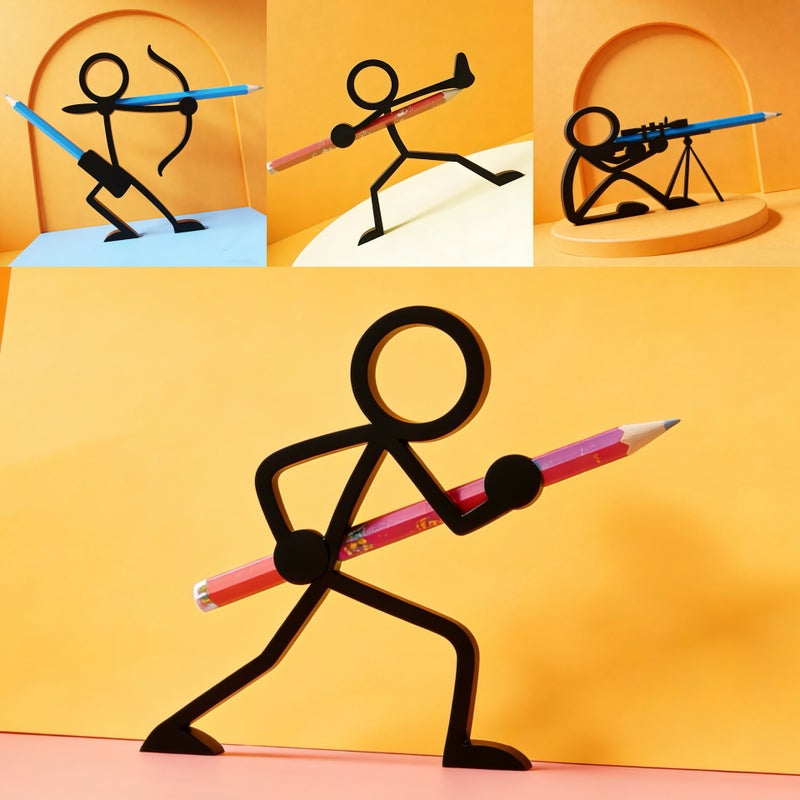 حامل أقلام لمحارب العصا مطبوع ثلاثي الأبعاد حامل قلم رصاص لعبة مكتبية مضحكة هدية - Image 1