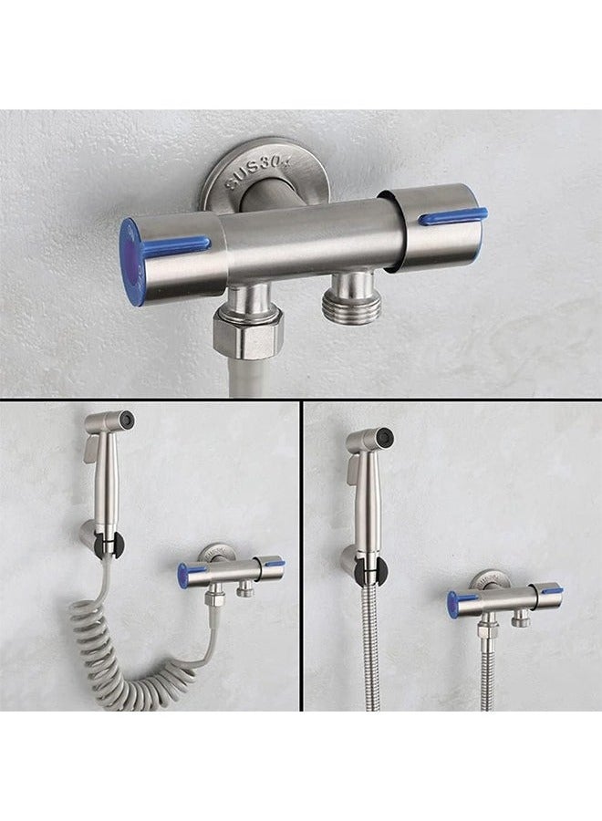 OMEVE Diverter Valve, Adapter with Shut off Valve Stainless Steel Water Diverter Valve Dual-Connector Valve for Toilet Bathroom - Image 3