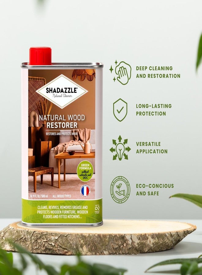 Shadazzle Natural Wood Restorer & Cleaner – Eco-Friendly Multi-Surface Polish for All Types of Wood – Revives Cabinets, Furniture, Wooden Floors & Kitchen Surfaces – 16.9 fl oz (500 ml) - Image 2