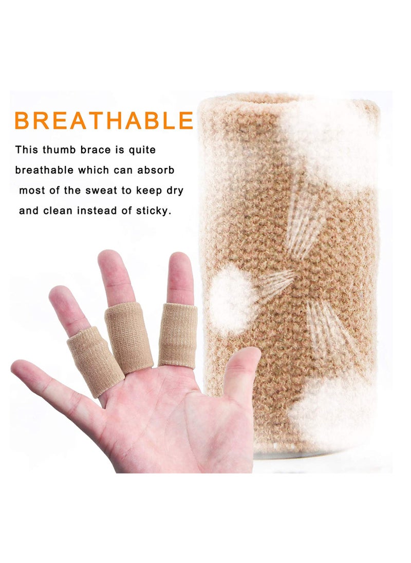KASTWAVE Finger Sleeves 10PCS Thumb Splint Brace for Triggger Finger Support Breathable Elastic Finger Tape Compression Pression Protector for Reliving Pain Compression Aid for Sports Beige  - Image 4