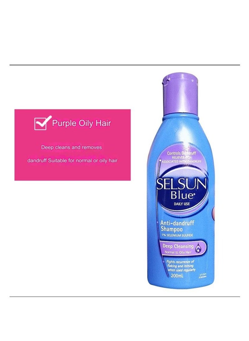 Selsun blue Anti-dandruff Shampoo,1% SELENIUM SULFIDE Deep Cleansing,Normal to Oily Hair,Fights recurrence of flaking and itching when used regularly 200mL  - Image 3