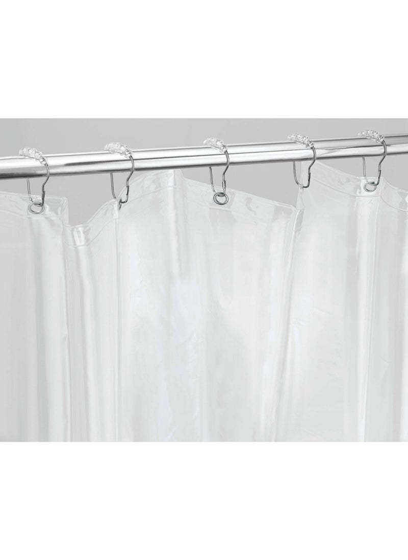 InterDesign Vinyl Plastic Long Shower Curtain Liner. Plastic Shower Curtain for use Alone or With Fabric Curtain, 108 x 72 Inches, Clear  - Image 3