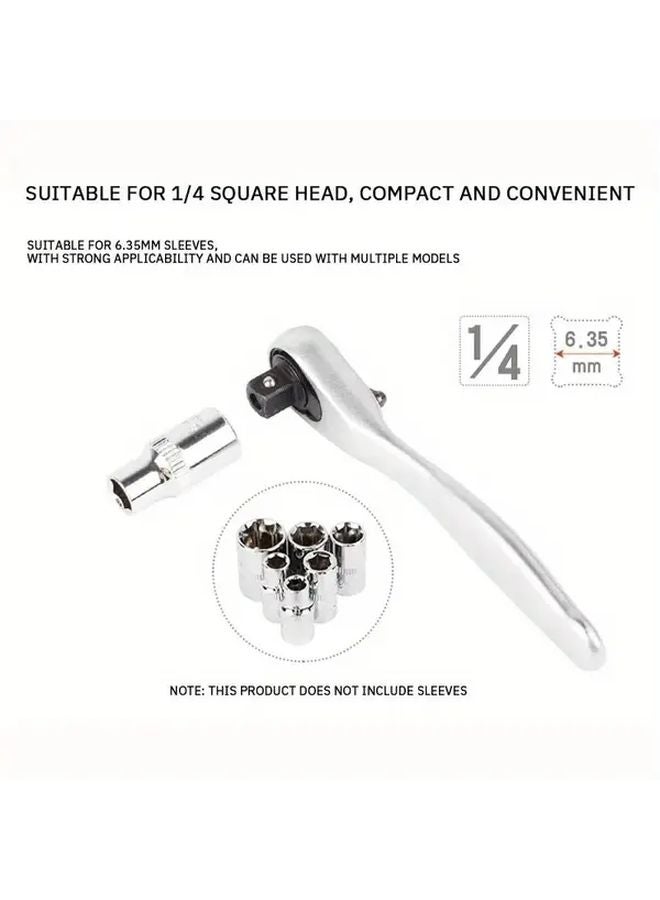 Batch Wrench 1 4 Inch Square Ratchet Socket Head 72 Tooth Mini Quick Wrench Hex Handle - Image 4