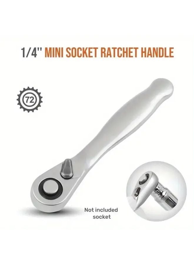 Batch Wrench 1 4 Inch Square Ratchet Socket Head 72 Tooth Mini Quick Wrench Hex Handle - Image 2