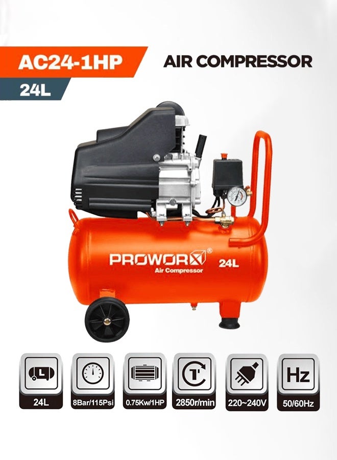 Proworx AC24-1HP Air Compressor – 24L, 1HP, 8 Bar, 2850 RPM – High Quality - Image 1