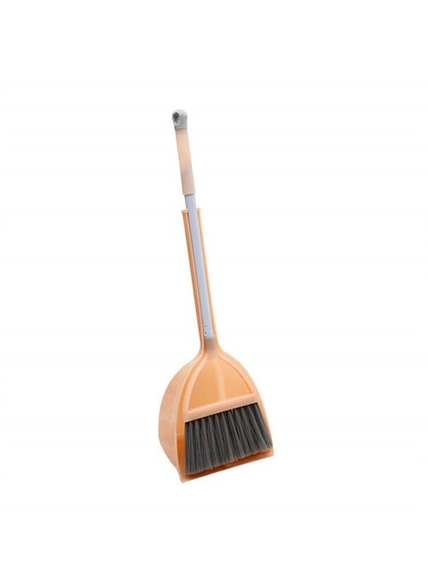 Mini Broom with Dustpan for Kids,Little Housekeeping Helper Set (Light Orange)