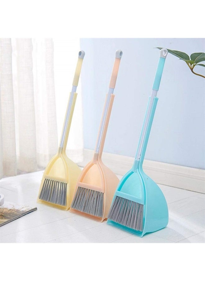 Mini Broom with Dustpan for Kids,Little Housekeeping Helper Set (Light Orange)