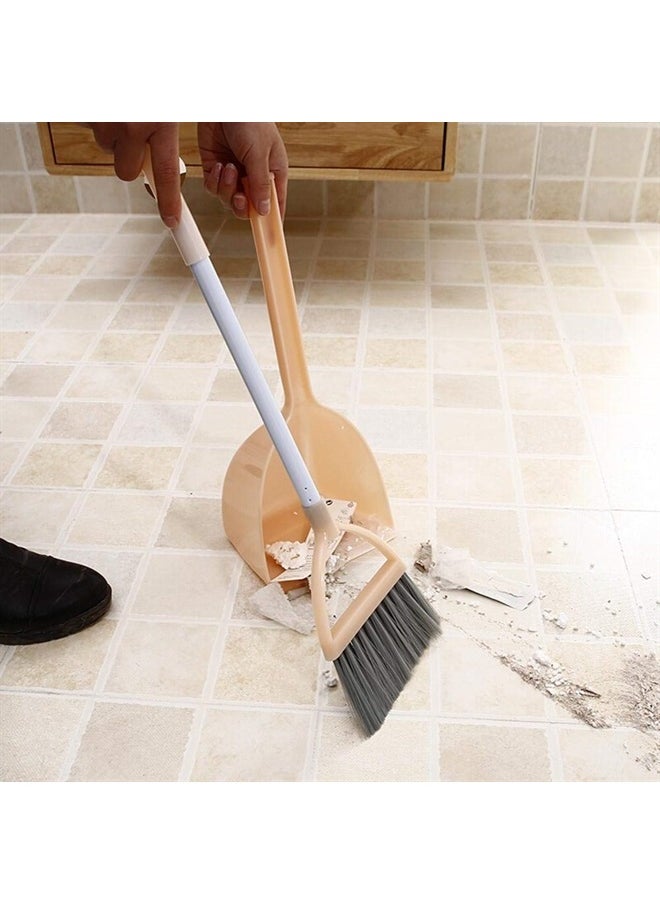 Mini Broom with Dustpan for Kids,Little Housekeeping Helper Set (Light Orange)