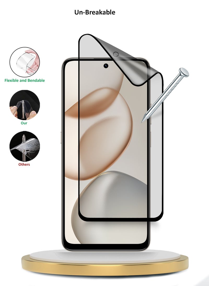 Wtech Honor 400 Smart 5G 2025 Premium Nano Ceramic Full Glue Full Cover Matte Flexible Screen Protector (MSCNMN) - Clear/Black - Image 3