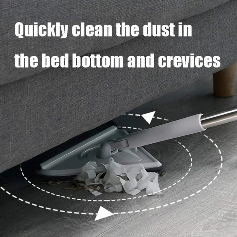 woobles 360 Degree Rotatable Adjustable Triangle Cleaning Mop, Multifunctional Mini Wall Mop for Window Glass Floor Ceiling Baseboard Washer Cleaner with Long Handle (Triangle) Green 001 - Image 3