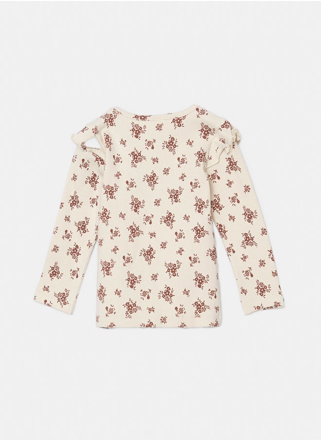 LC WAIKIKI Crew Neck Floral Baby Girl Blouse and Leggings Pants 2-Pack  - Image 4