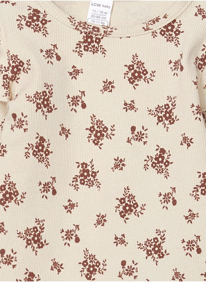LC WAIKIKI Crew Neck Floral Baby Girl Blouse and Leggings Pants 2-Pack  - Image 3