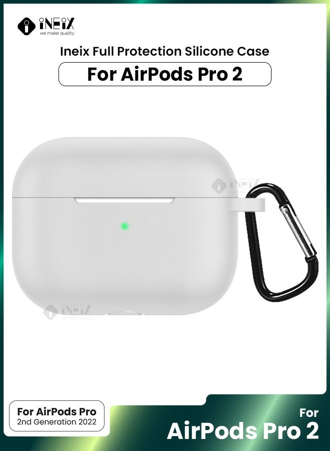 INEIX Silicone Case For Apple Airpod Pro 2 2nd Generation 2022-White  - Image 1