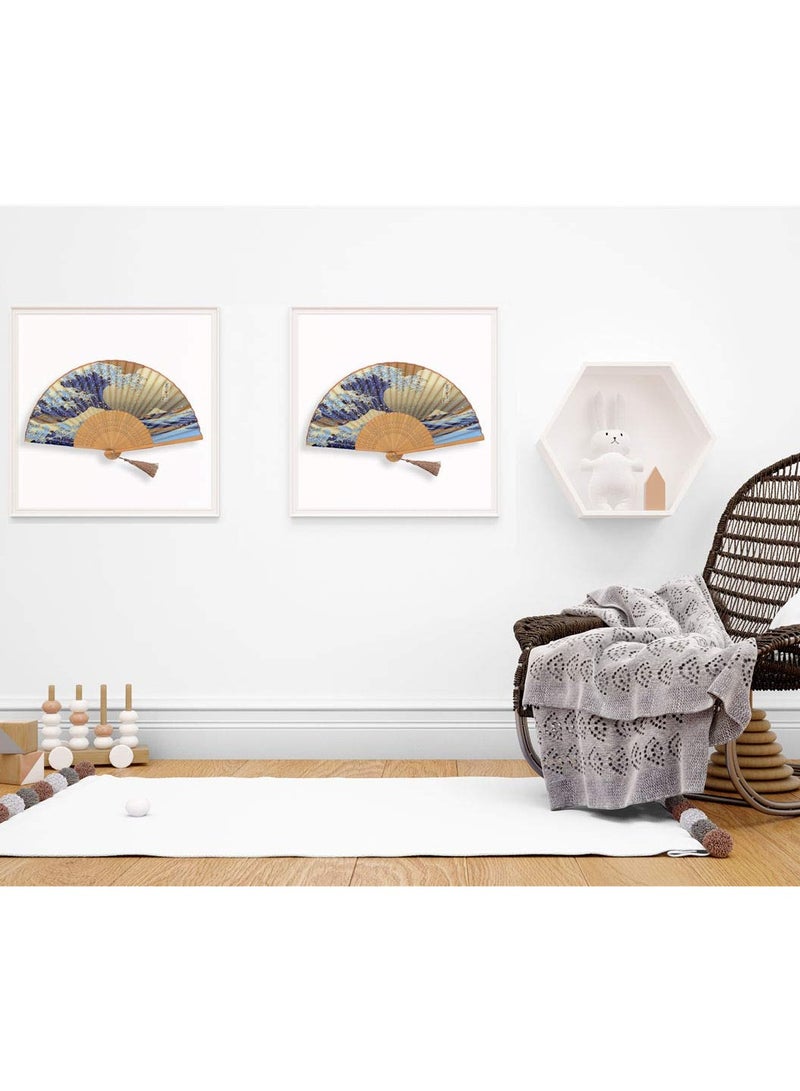 Small Folding Hand Fan Vintage Bamboo Silk Fans Charming Elegant Modern Woman Handmade - Image 4