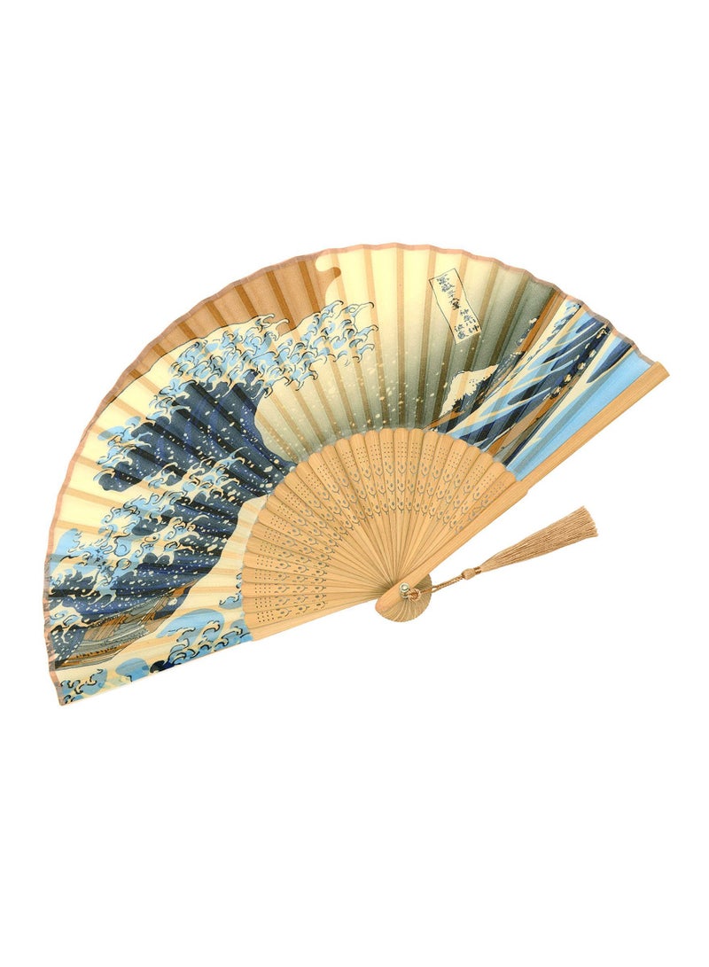 Small Folding Hand Fan Vintage Bamboo Silk Fans Charming Elegant Modern Woman Handmade - Image 1