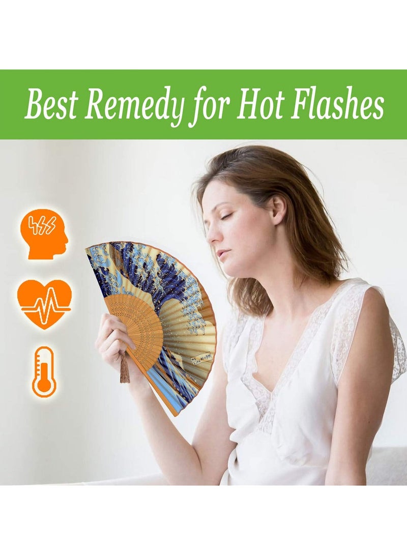 Small Folding Hand Fan Vintage Bamboo Silk Fans Charming Elegant Modern Woman Handmade - Image 3