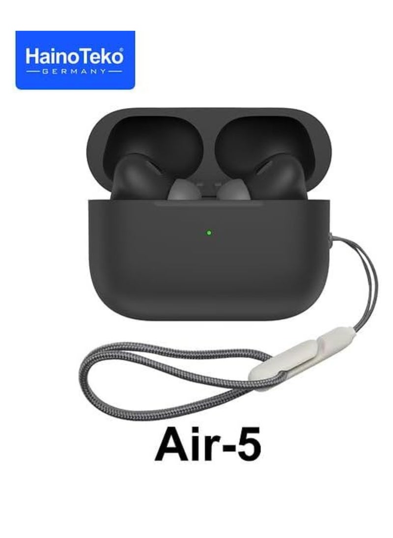 HainoTeko Haino Teko Germany Air 5 True Wireless ANC Earbuds – High Bass Sound, HD Mic, Touch Control, Charging Case, Compatible with Android & Tablets | Black  - Image 1