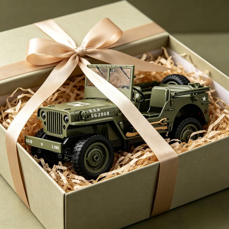 ييكيشو RC Rock Crawler 4x4 سيارات تحكم عن بعد عسكرية للطرق الوعرة، مقياس 1/10، جاهزة للتشغيل، جميع التضاريس، تردد 2.4 جيجاهرتز، تحكم نسبي كامل، هواية RC للبالغين من عمر 15+ | زاحف صخري عسكري RC - Image 5