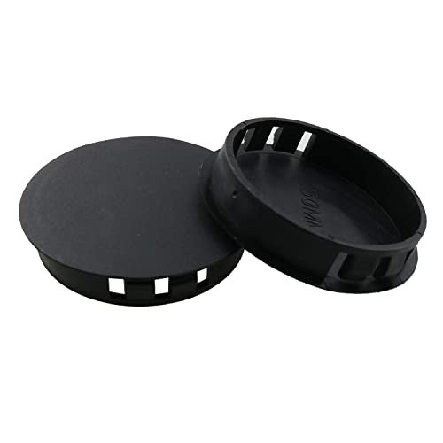TAODAN 10pcs Black Hole Plugs 50mm/2" Plastic Round Flush Type Hole Plugs Snap in Locking Hole Tube Blanking End Caps Tube Pipe Inserts Plug for Table Box Extra Hole - Image 2