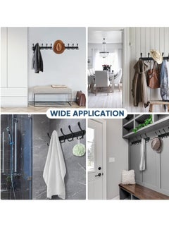 MIXDE Coat Rack Wall Mounted, Heavy Duty Stainless Steel with 5 Tri Hooks Metal Coat Hooks Rail for Hanging Coats, Hanger, Hat, Towel, Backpack, Robes, 2Pack  - Image 5