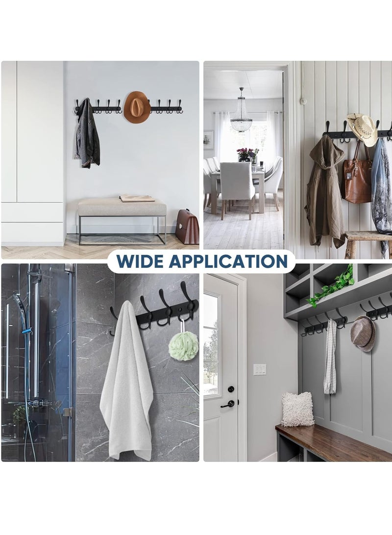 MIXDE Coat Rack Wall Mounted, Heavy Duty Stainless Steel with 5 Tri Hooks Metal Coat Hooks Rail for Hanging Coats, Hanger, Hat, Towel, Backpack, Robes, 2Pack  - Image 5