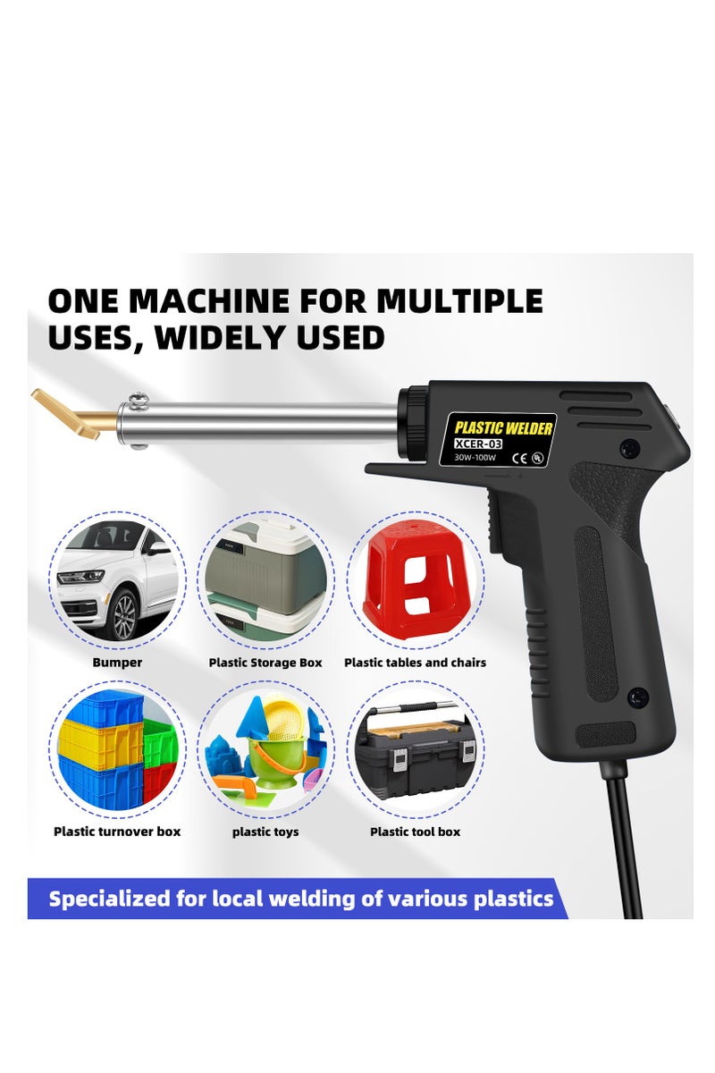 2 in 1 plastic welder kit, plastic welding soldering iron gun with welding head and scraping tool, suitable for car bumper surface repair heat welding kit - Image 2