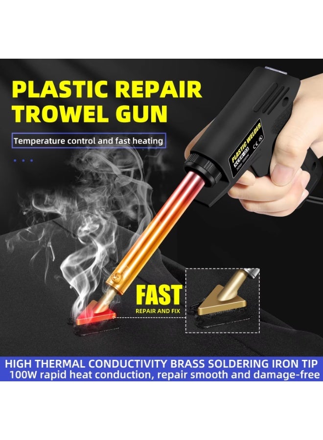 2 in 1 plastic welder kit, plastic welding soldering iron gun with welding head and scraping tool, suitable for car bumper surface repair heat welding kit - Image 3