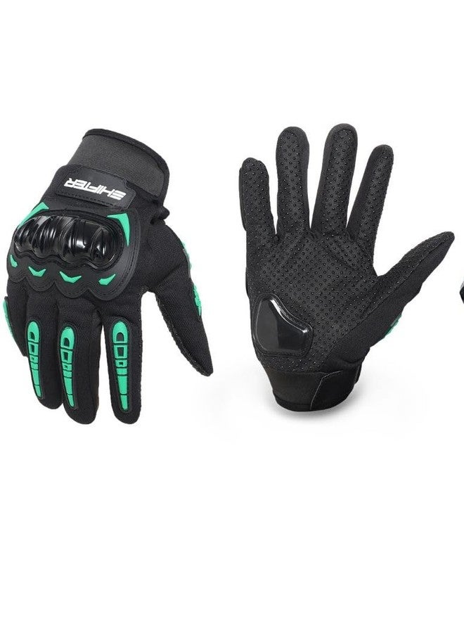 SHIFTER Full Finger Hard Knuckle Motorcycle Army Shooting Outdoor Breathable Gym & Fitness, Cycling Riding Gloves for Men and Boys (Green) - Image 2