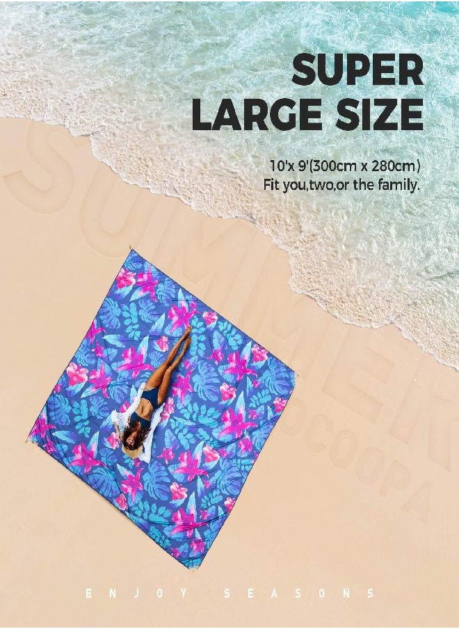 OCOOPA OCOOPA Beach Blanket Sandproof, 10'X 9' Extra Large, Soft and Durable Material, Sand Free Waterproof, Light Weight and Portable, Perfect for Travel Camping, Beach Vocation, Nile Garden  - Image 2