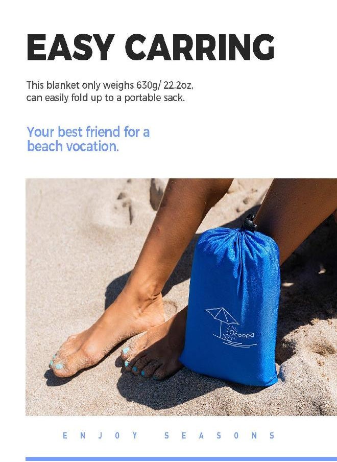 OCOOPA OCOOPA Beach Blanket Sandproof, 10'X 9' Extra Large, Soft and Durable Material, Sand Free Waterproof, Light Weight and Portable, Perfect for Travel Camping, Beach Vocation, Nile Garden  - Image 4